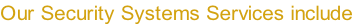Our Security Systems Services include
